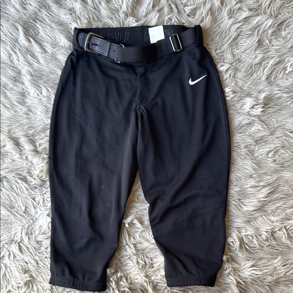 Nike Black Softball Pants with Belt- Size M